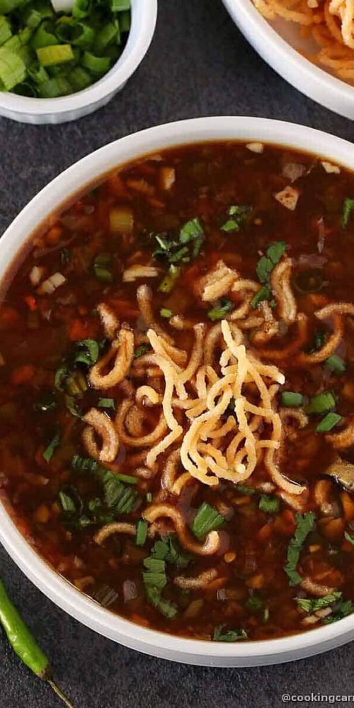 Veg Manchow Soup (Indo-Chinese soup) - Cooking Carnival